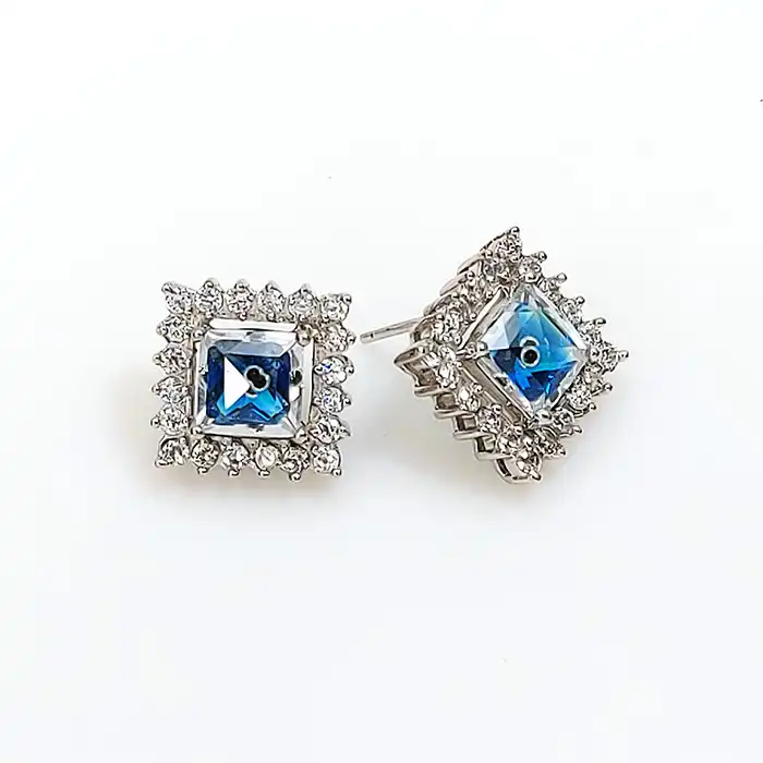 עגילים כסף 925 עם אבני חן