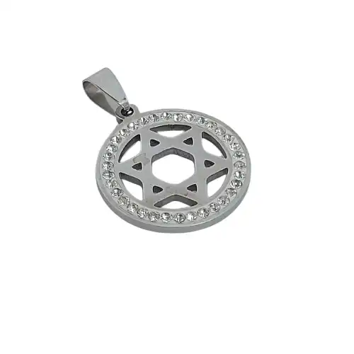 מגן דויד גדול לגבר משובץ