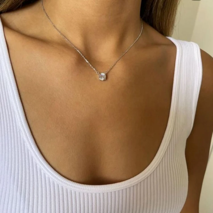 שרשרת כסף 925 משובצת זרקון- 