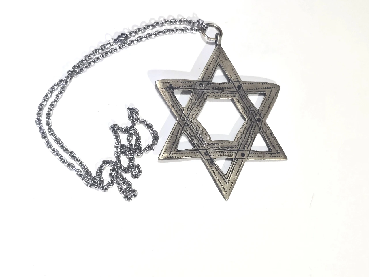 שרשרת +תליון כסף מלא מגן דויד התליון בממדים גדולים (60ג'ר) תליון נדיר