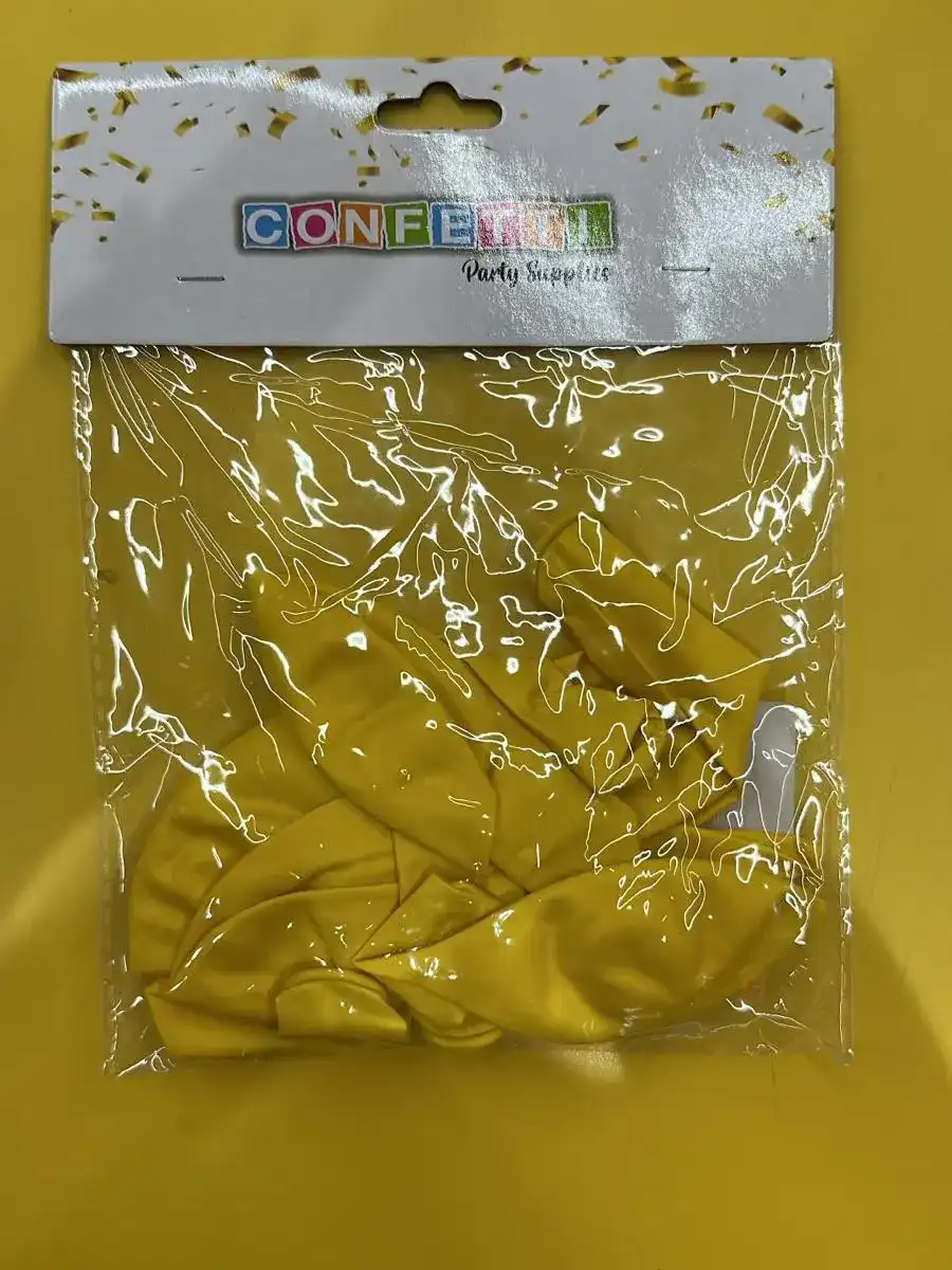 בלון מטאלי צהוב 10 יחידות