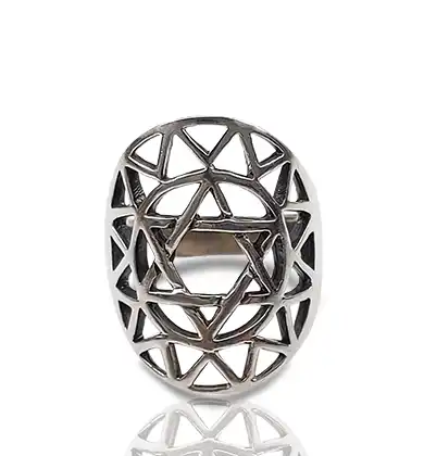 טבעת מגן דוד  כסף 925