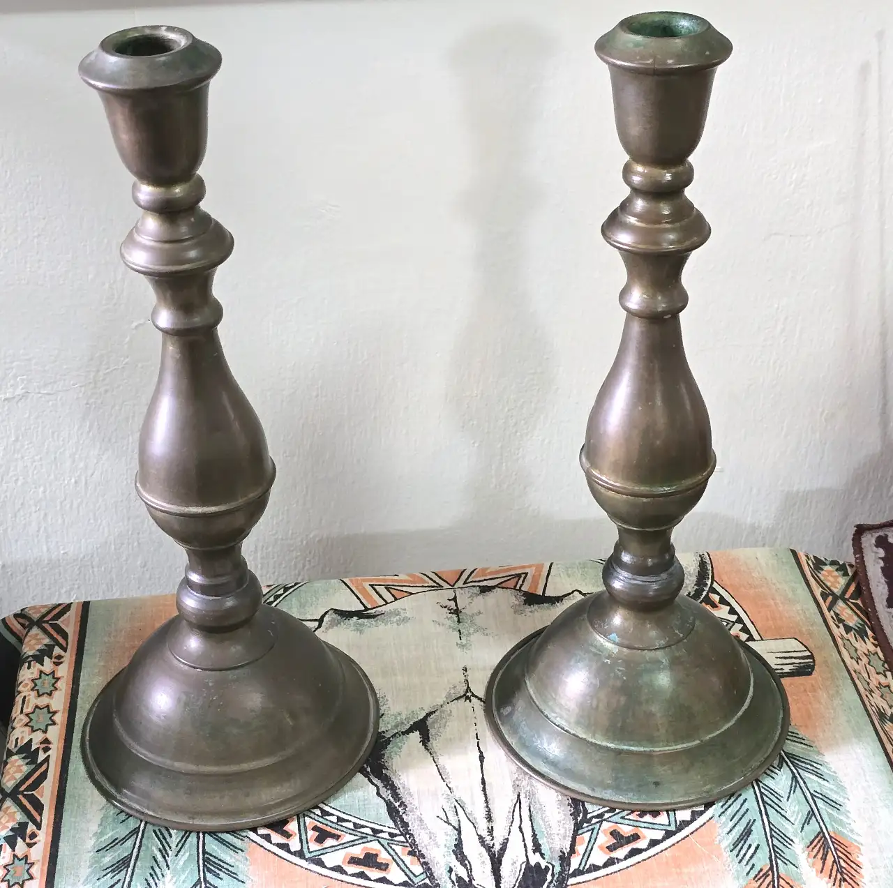 זוג פמוטי פליז וינטג' בגובה 34 סמ'