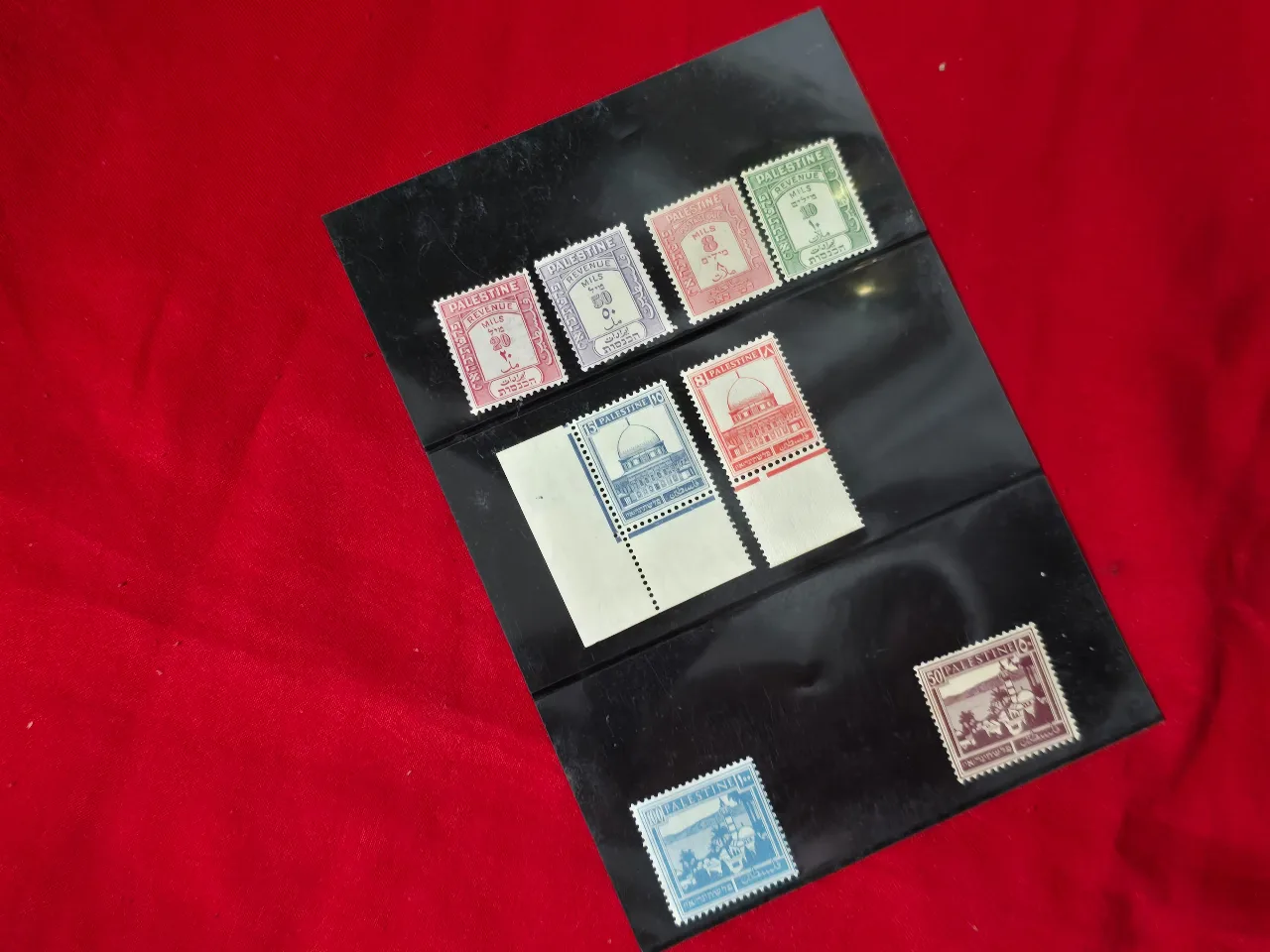 פלשתינה. 8 בולים חדשים (מנטה), ללא פגיעה במדבק (NH). המנדט הבריטי. בולי הכנסות. נא לשים לב בתמונות למצב הפריט !