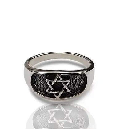 טבעת מגן דוד לגבר כסף 925