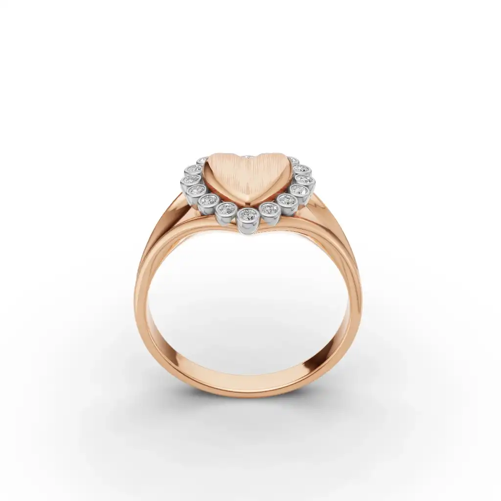 טבעת יהלומים לב