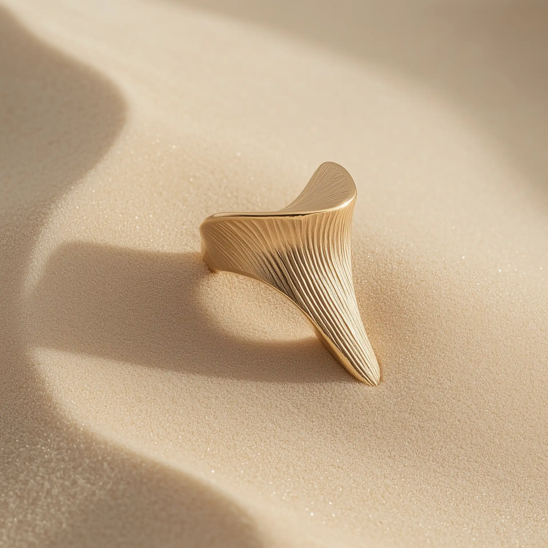 טבעת זהב "דיונה" לגבר – עיצוב עוצמתי בהשראת המדבר