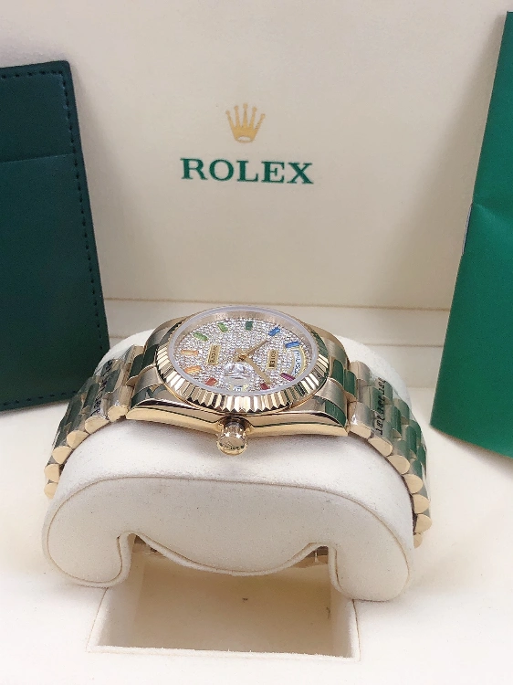 Rolex diamond double calendar