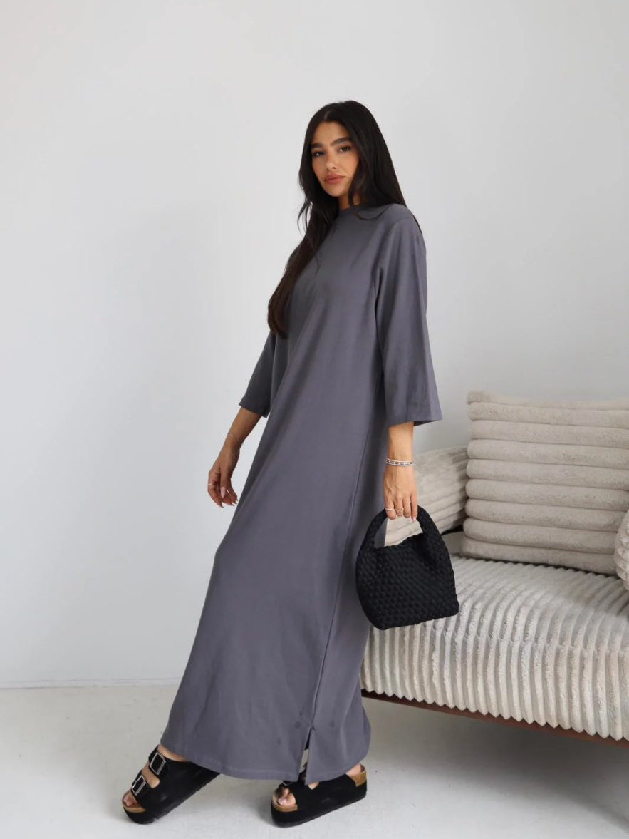 שמלת בייסיק אפור