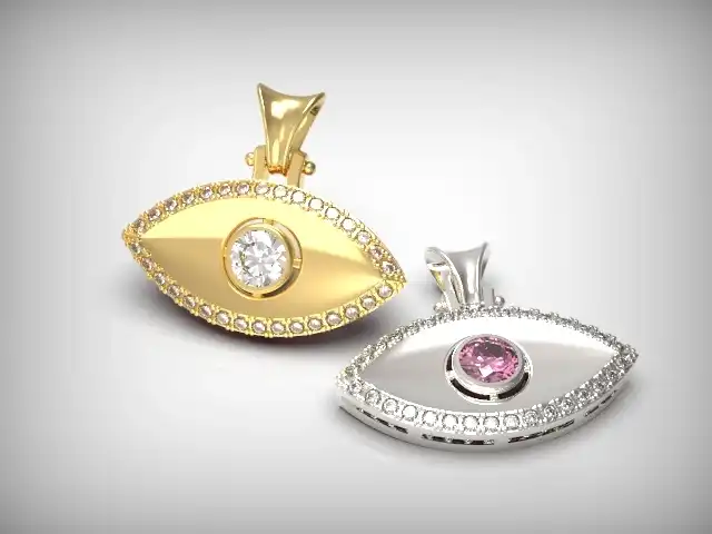 תליון זהב 14K עין הרע קלאסי