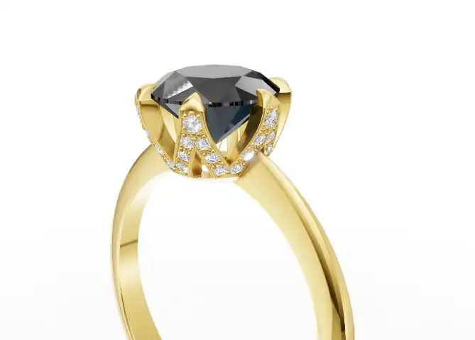 טבעת יהלום שחור לאירוסין