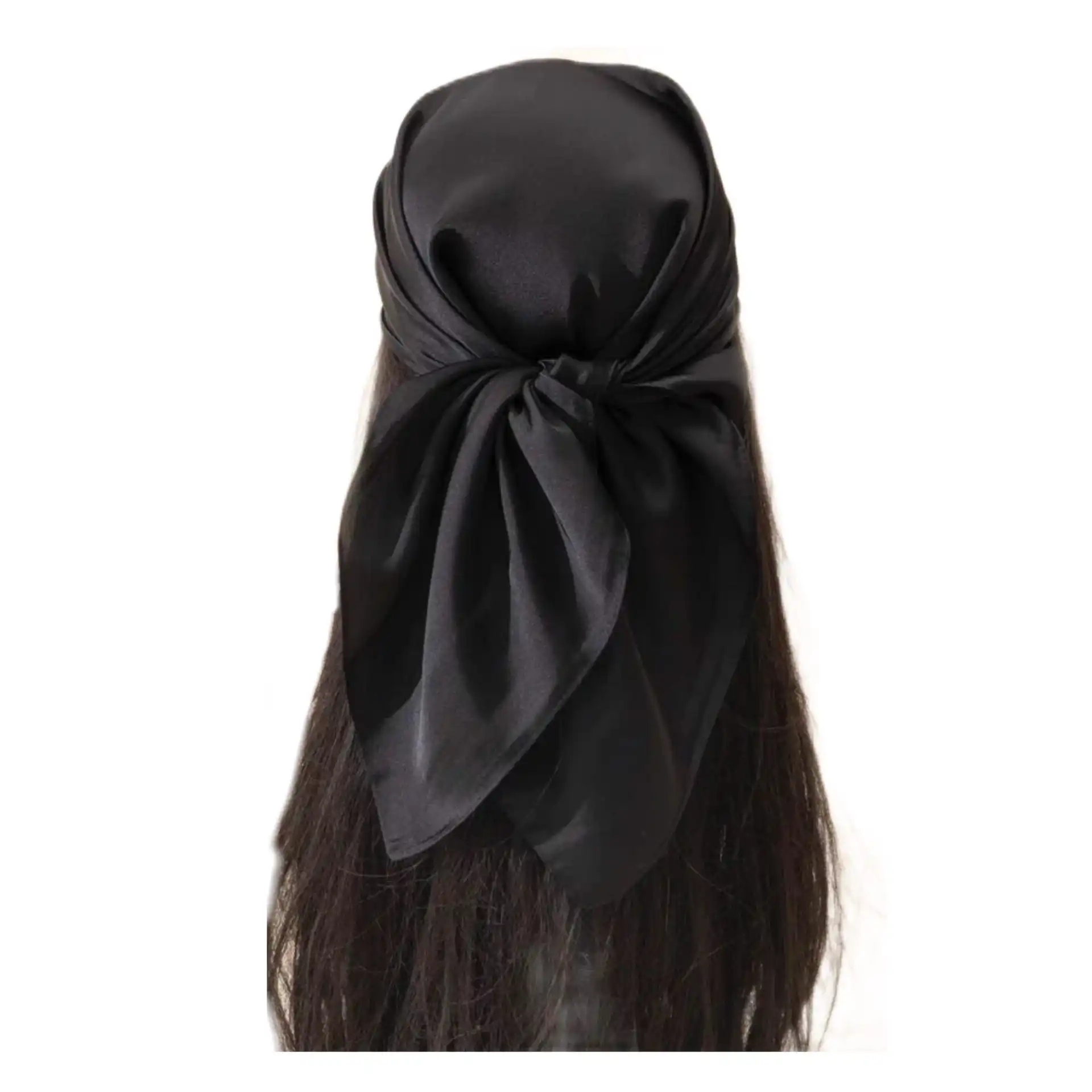 מטפחת בייסיק בד סאטן משי - שחור