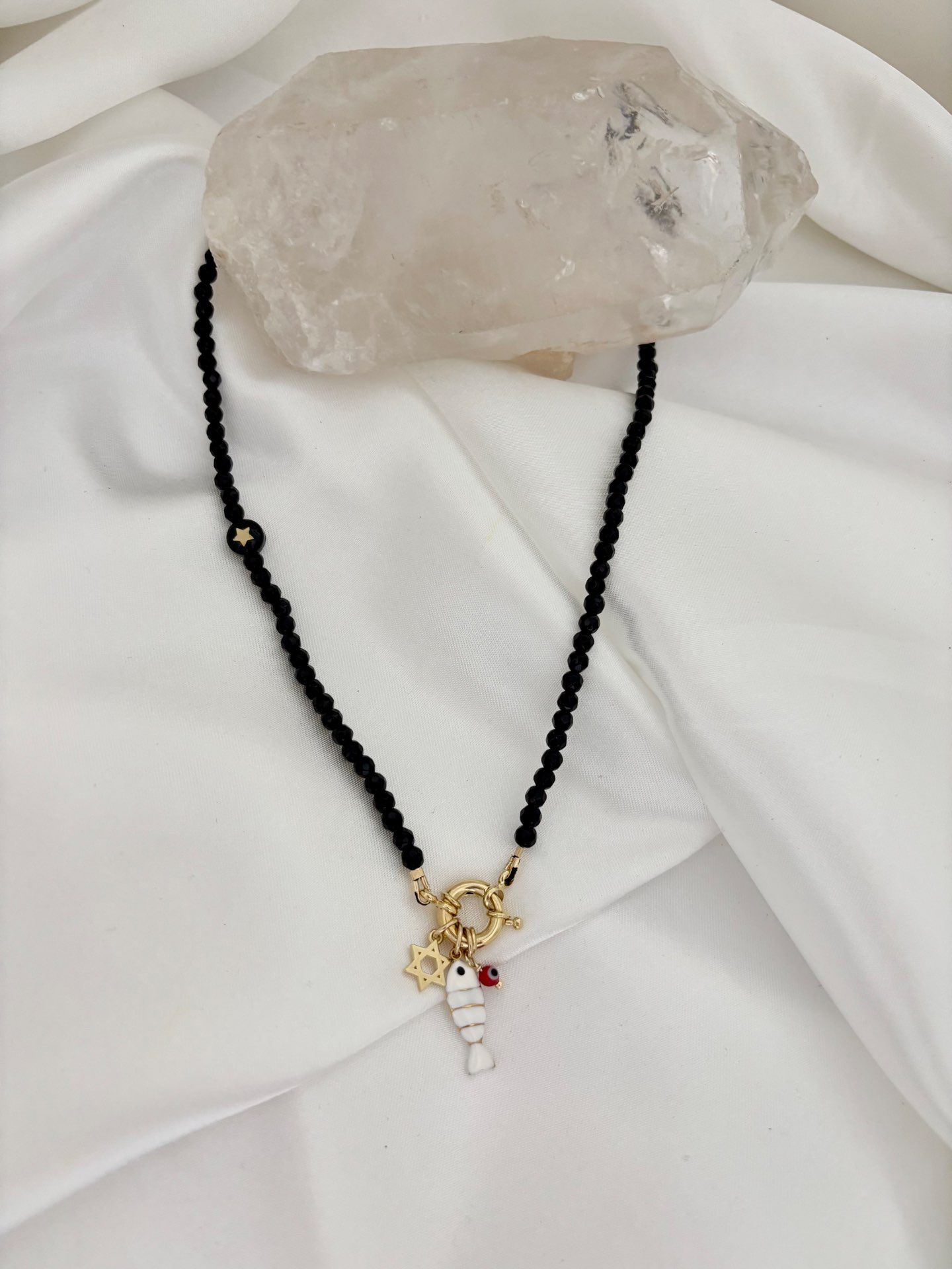 שרשרת אוניקס שחורה בהתאמה אישית | מאושרת