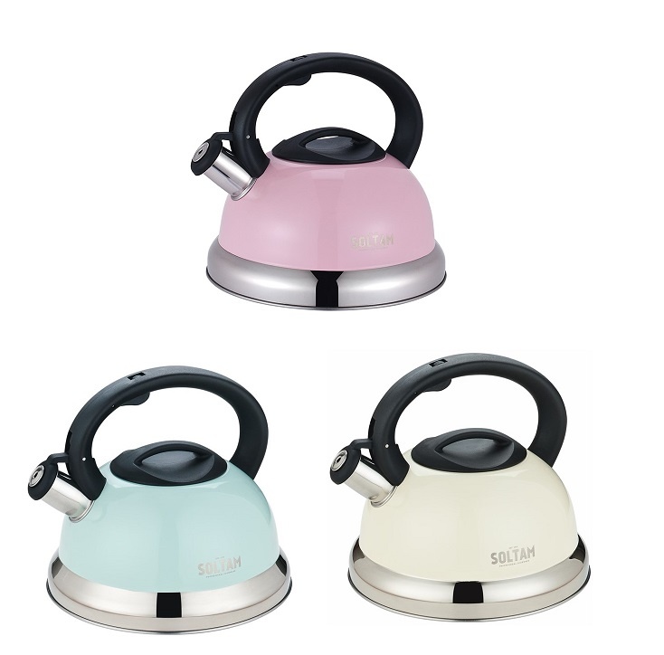 קומקום שורק נירוסטה צבעוני 2.5 ליטר סולתם