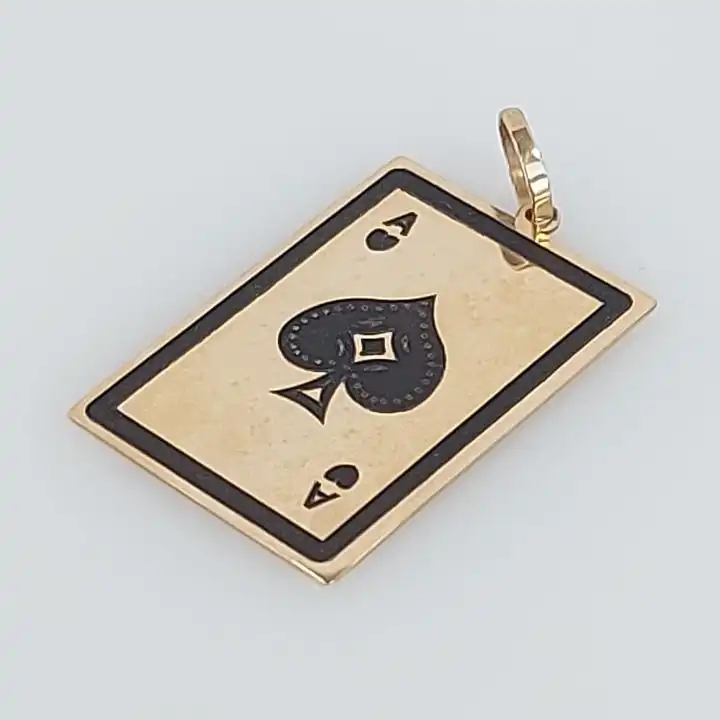 תליון זהב 14K לגבר מודרני  כלף אס