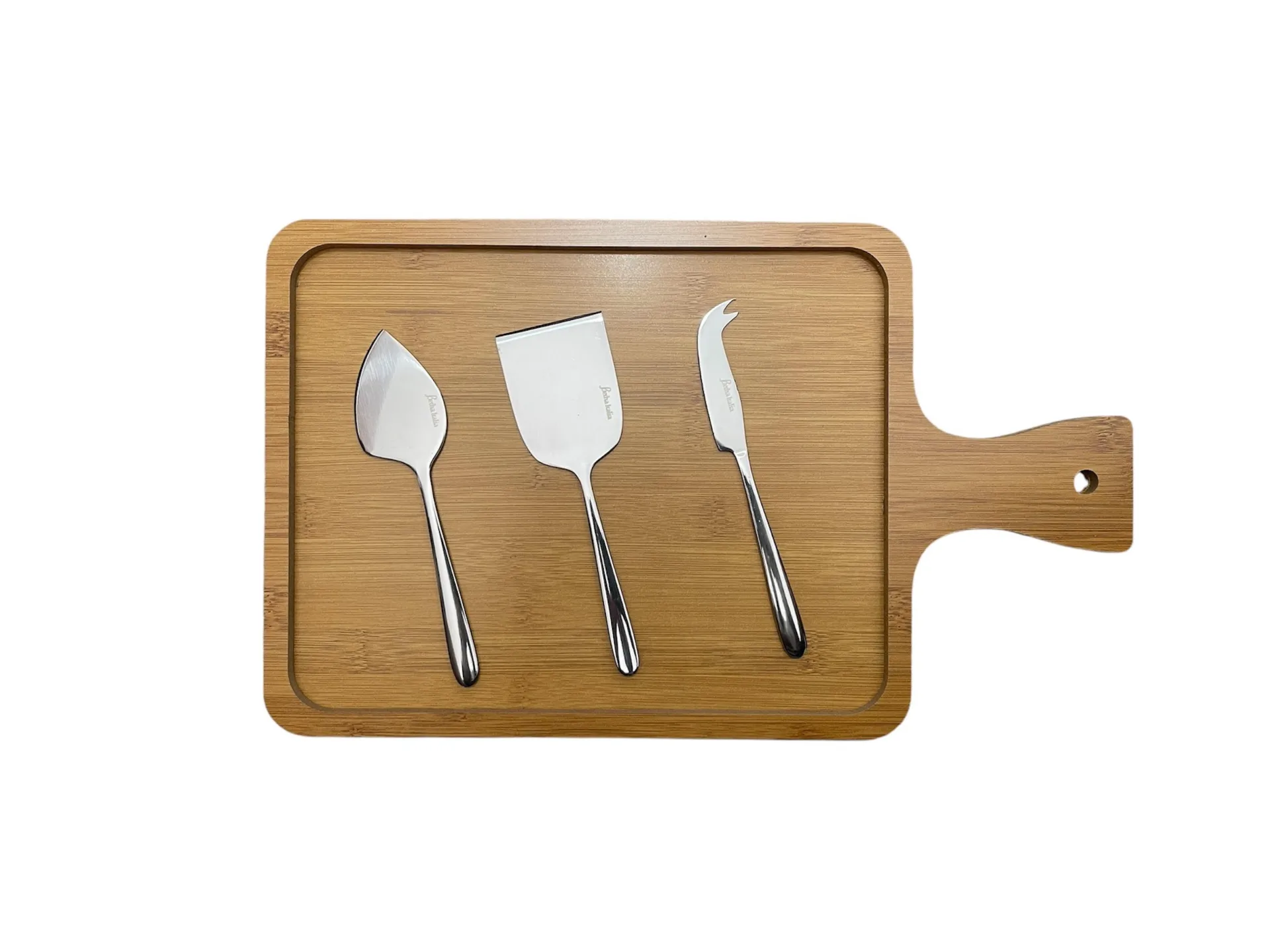 קרש הגשה מעץ כולל סט לחיתוך גבינות + חריטה אישית