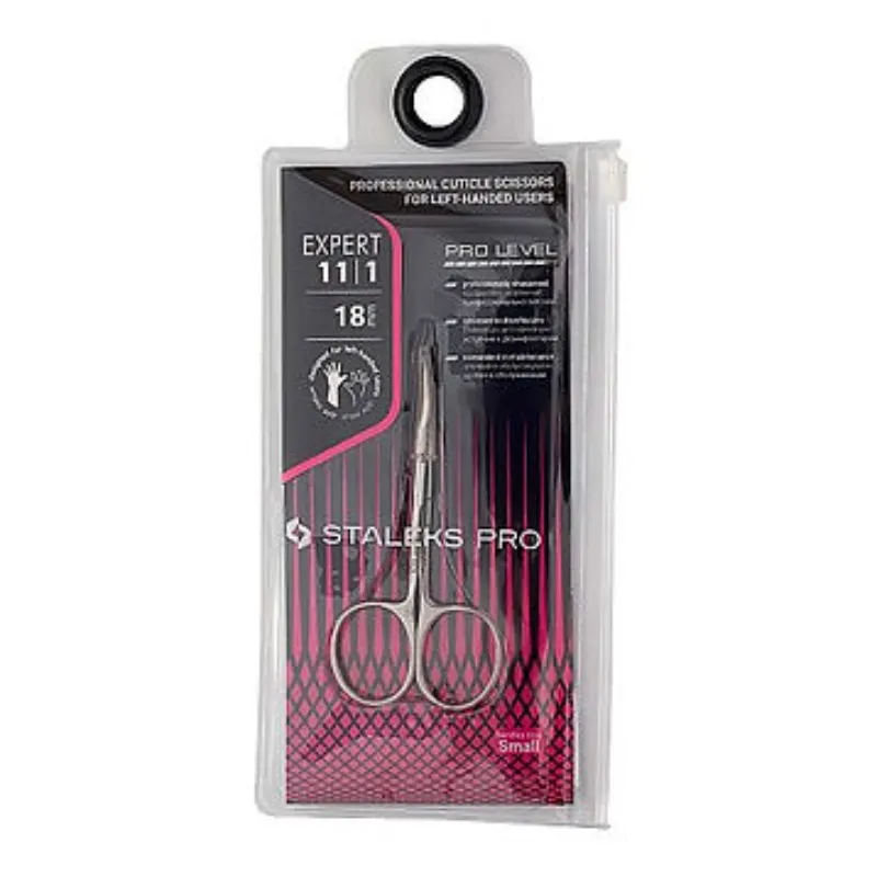 מספריים מניקור לעור 18ממ לשמאליים STALEKS PRO MANICURE SCISSORS EXPERT FOR LEFT HAND SE-11/1