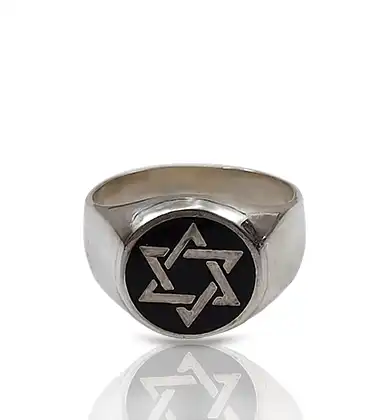 טבעת מגן דוד לגבר כסף 925