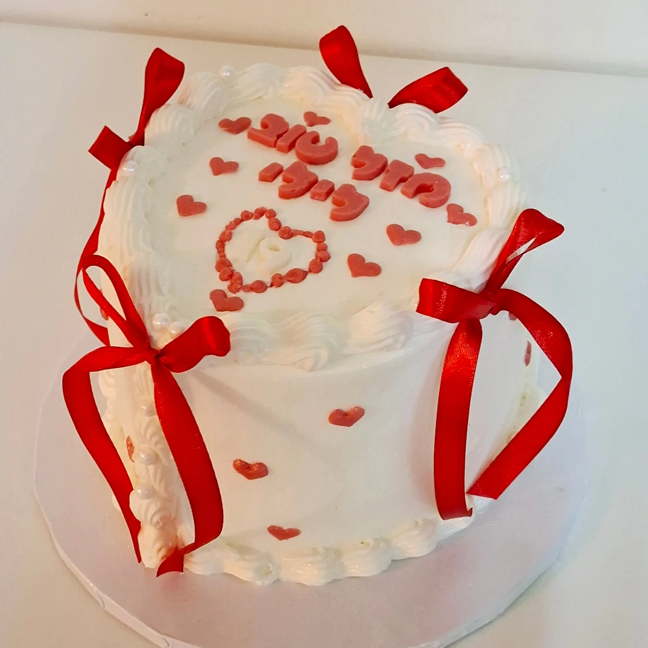 עוגת לב קוטר 14