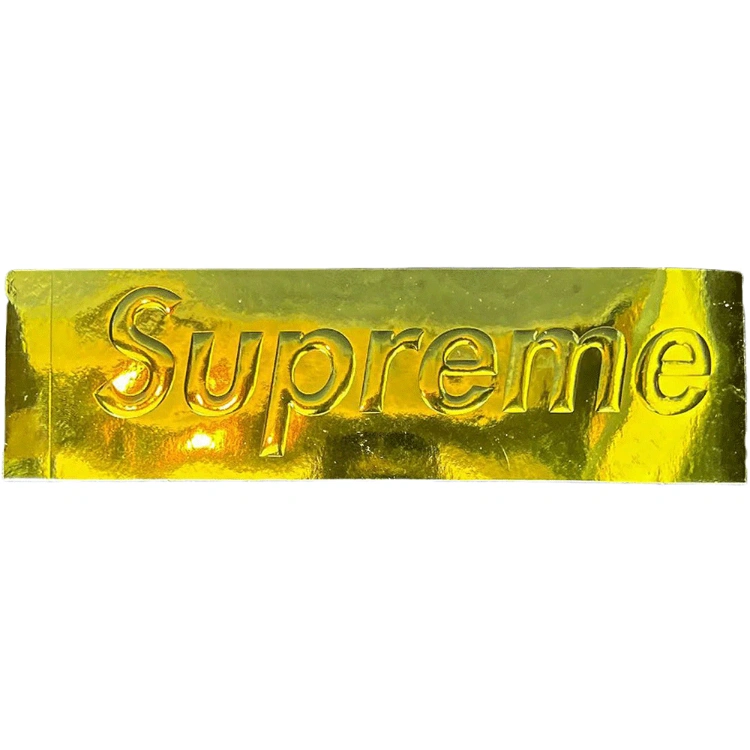 Supreme Embossed Metallic Gold Box Logo Sticker