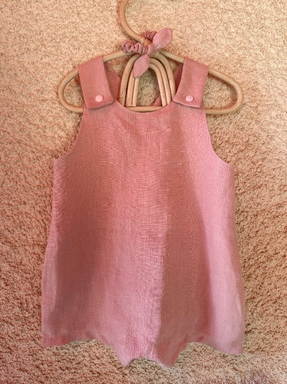 אוברול פשתן ורוד