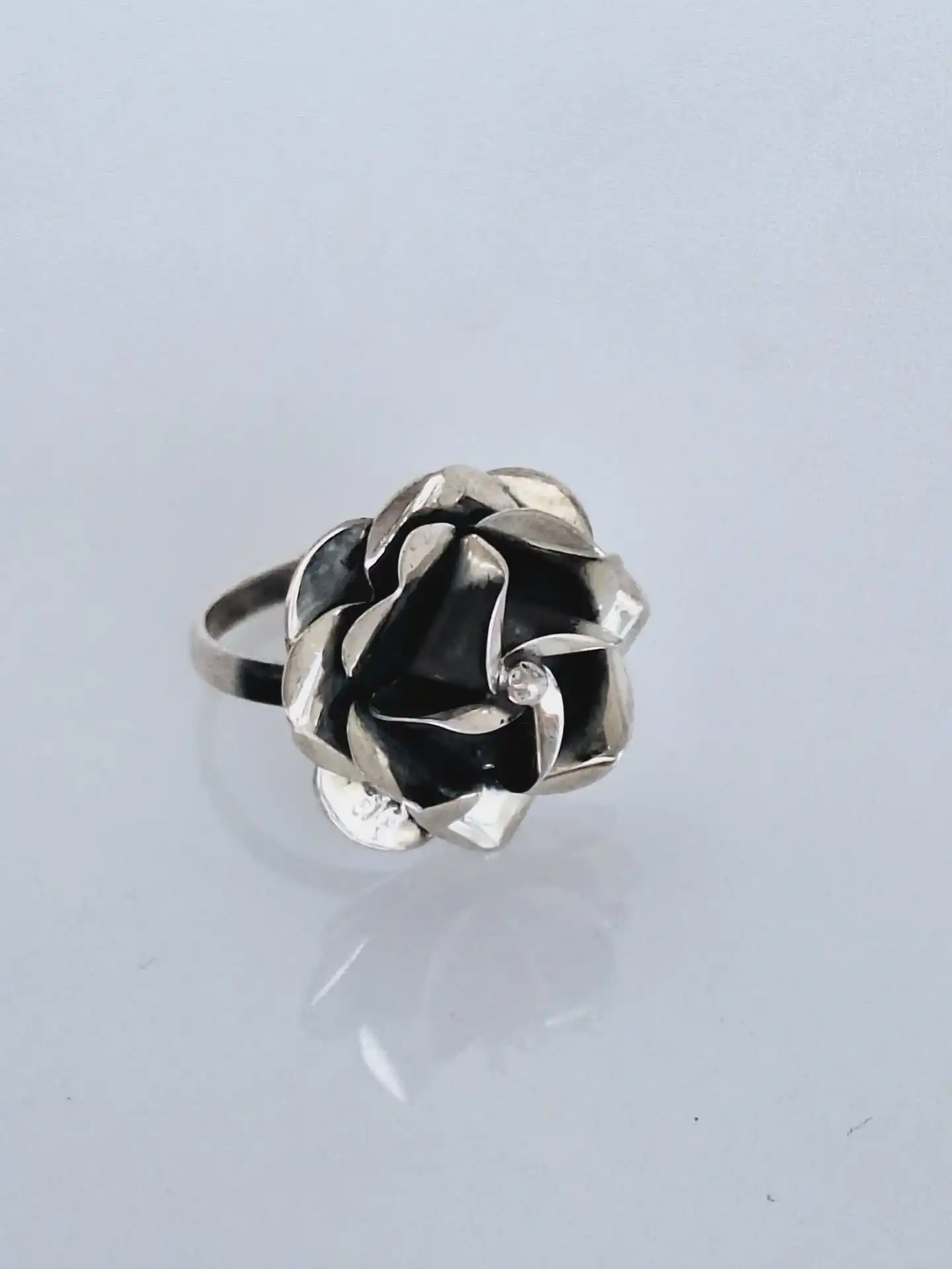 טבעת כסף925 ורד