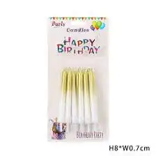 נרות יום הולדת -זהב לבן