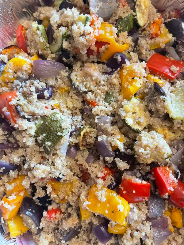 8x10 quinoa with roasted veggies