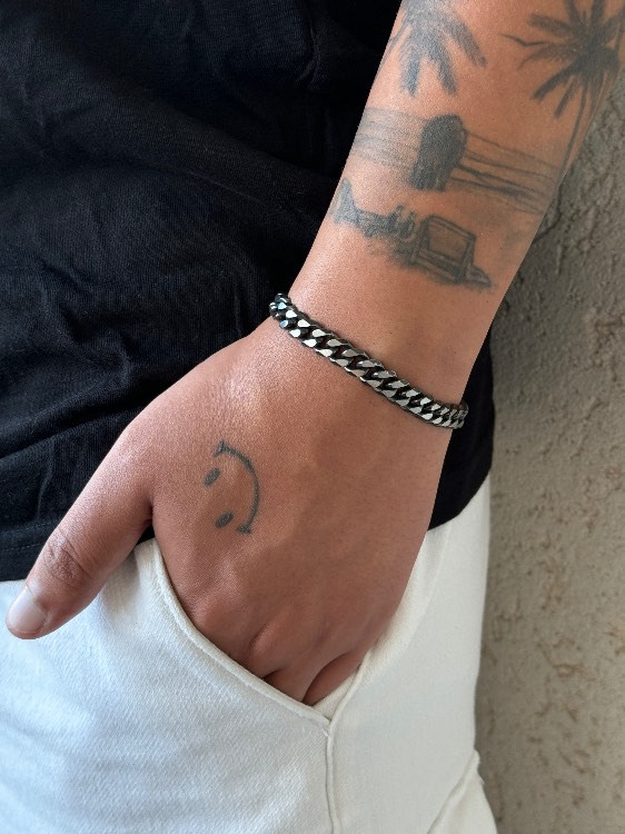 צמיד חוליות כסוף מושחר 6 מ"מ