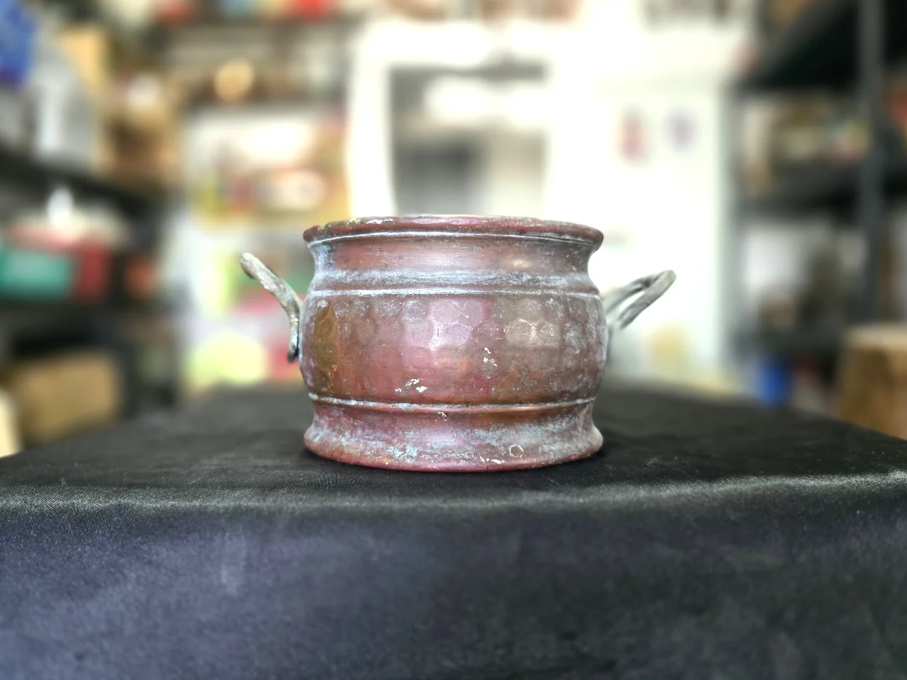 כלי נחושת אדומה וינטאג גובה 8סיימ קוטר 11סיימ