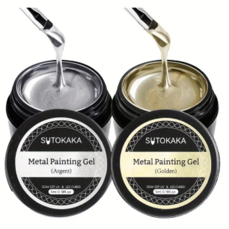 סט ג'לים כסוף וזהב