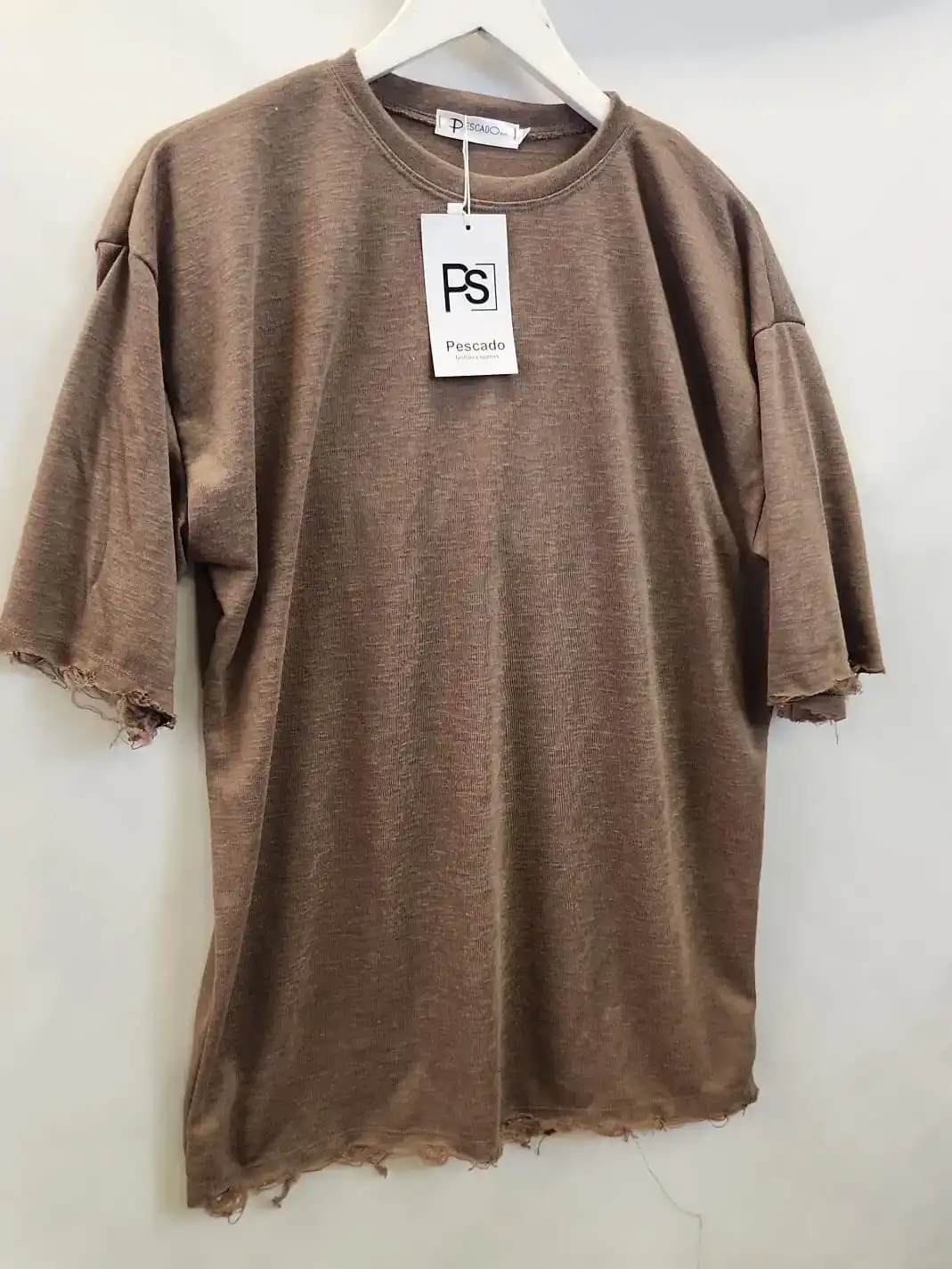 חולצה עם פרנזים - חום