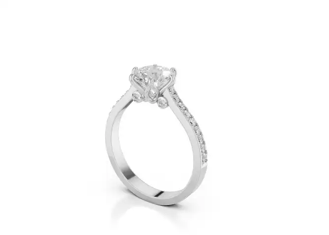 טבעת יהלום לאירוסין בצורת פרח