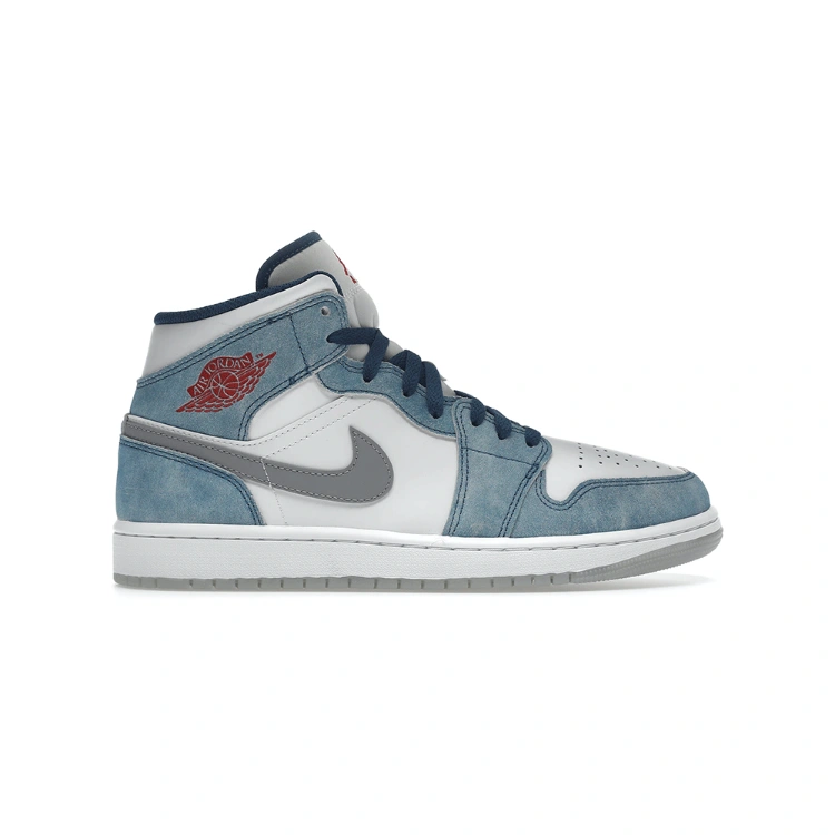 Jordan 1 Mid French Blue Fire Red
