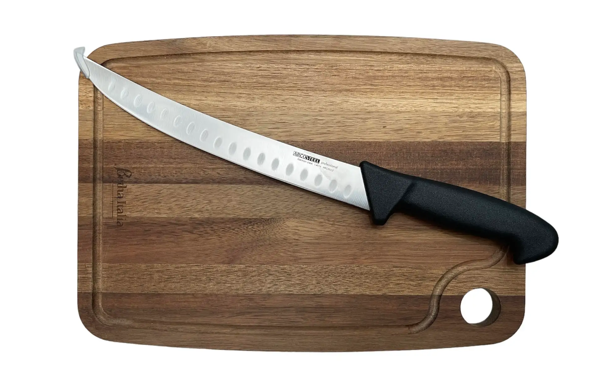 בוצ'ר חיתוך (בגודל 25*35 ס"מ) מקצועי לבשר + סכין שף עם חריטה אישית