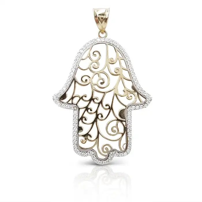 תליון חמסה מזהב בעיצוב אוריינטלי 14K