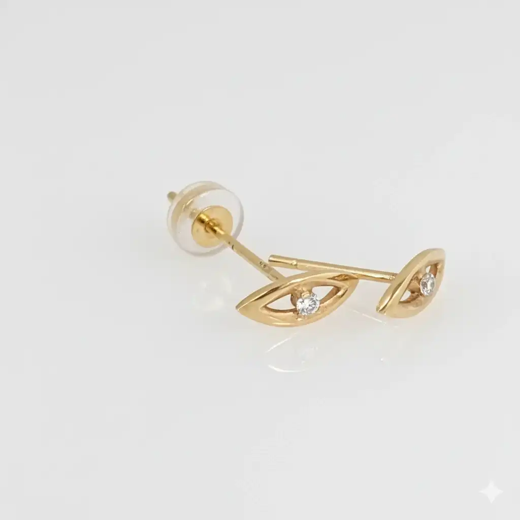 עגילים צמודים לנערה זהב 14K