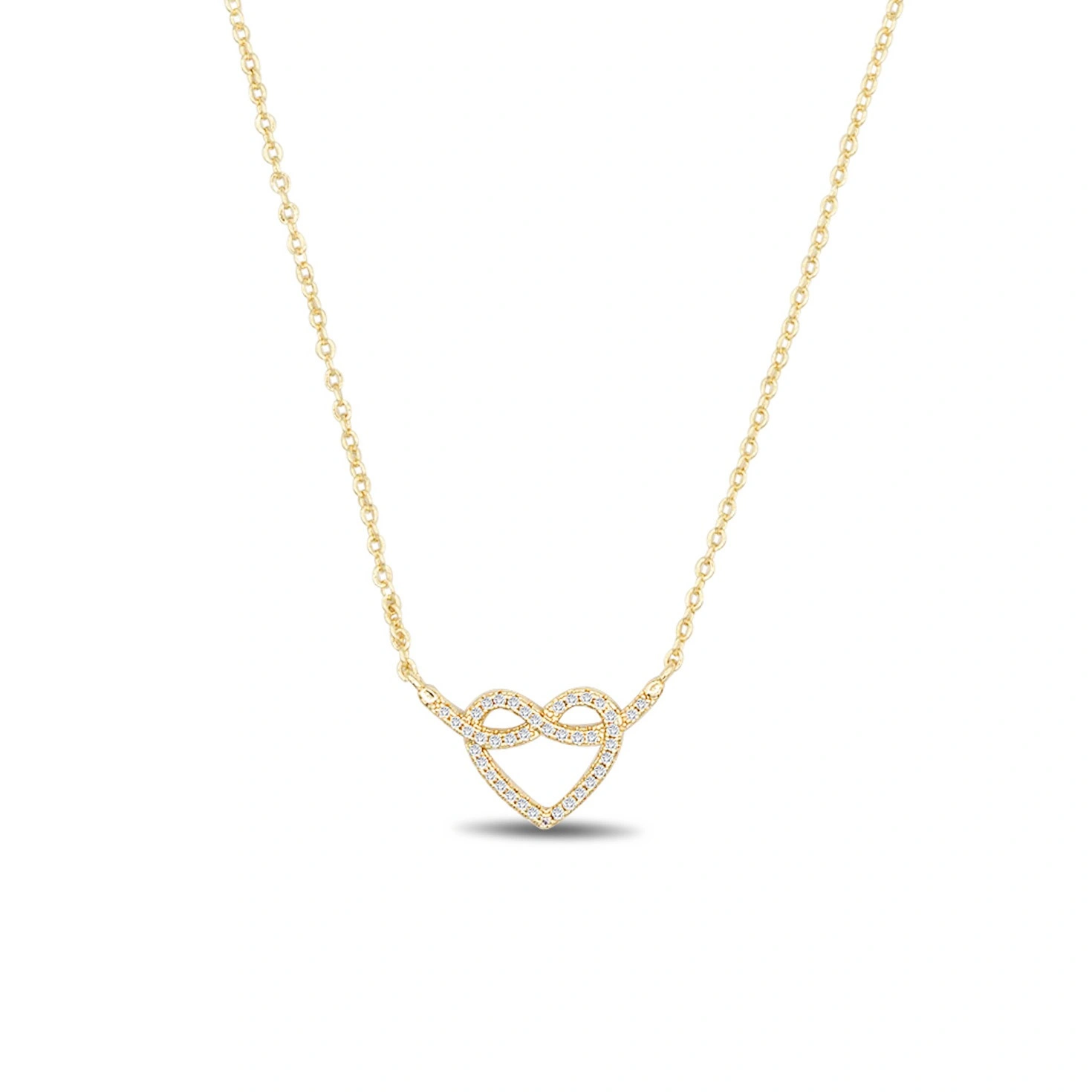 שרשרת לב ציפוי זהב דוגמאת אינפיניטי