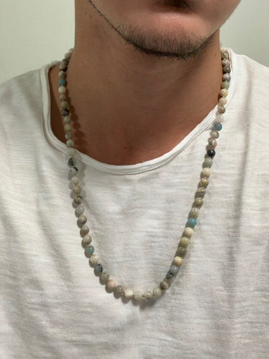 שרשרת אמזונייט וג'ספר לגבר | תכשיט עם משמעות – מאושרת