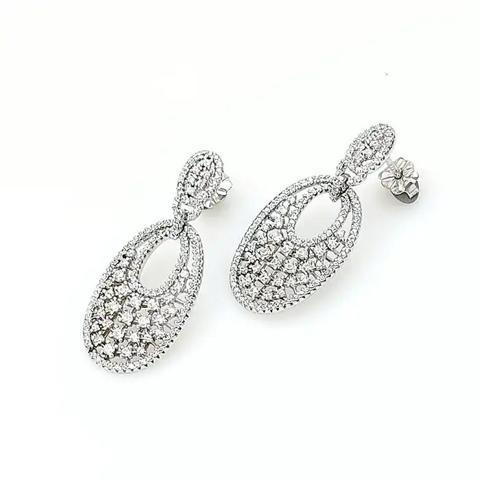 עגילי כסף 925  משובצים תוצרת איטליה