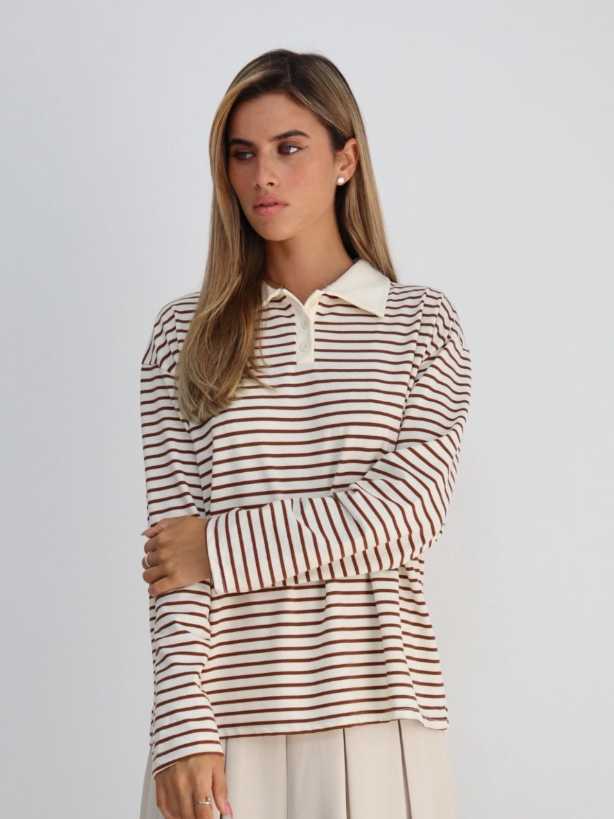 טי שרט פולו פסים 