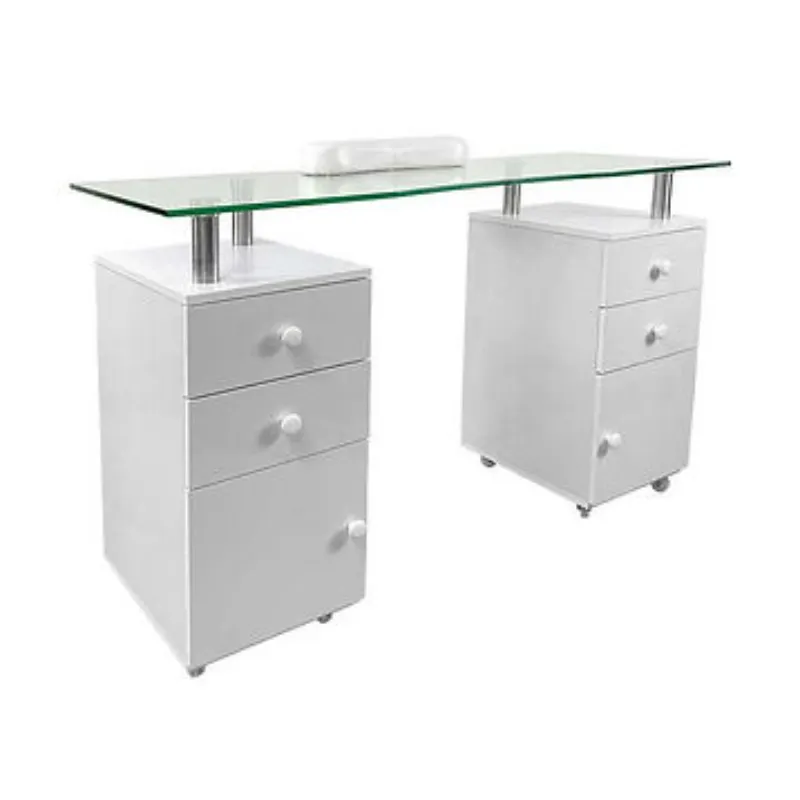 שולחן לעבודת מניקור משטח זכוכית מחוסמת AM-2808