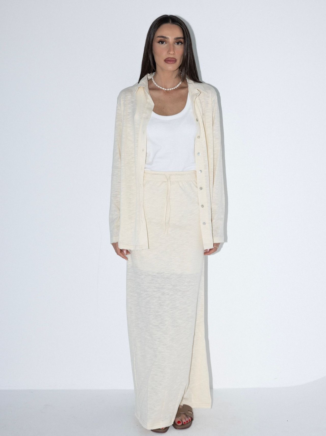 חליפה בייסיק מכופתרת בז