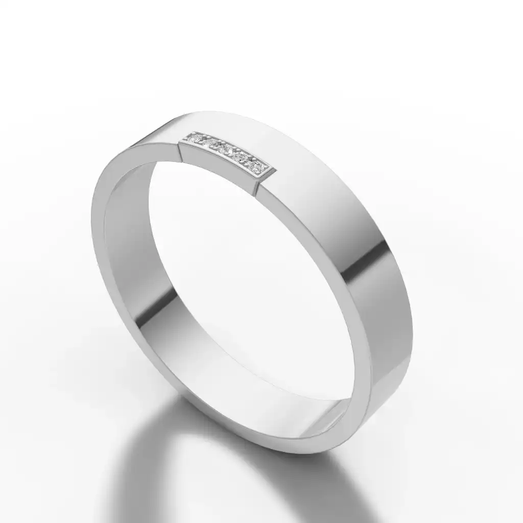 טבעת נישואין יהלומים קלאסית