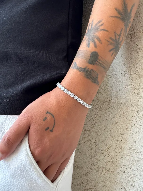 צמיד טניס כסוף חיתוך יהלום 5 מ"מ