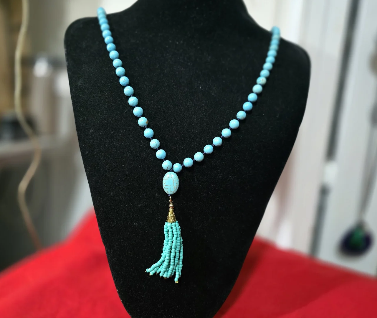 מחרוזת ארוכה 50 ס'מ עשויה מאבני תורכיז