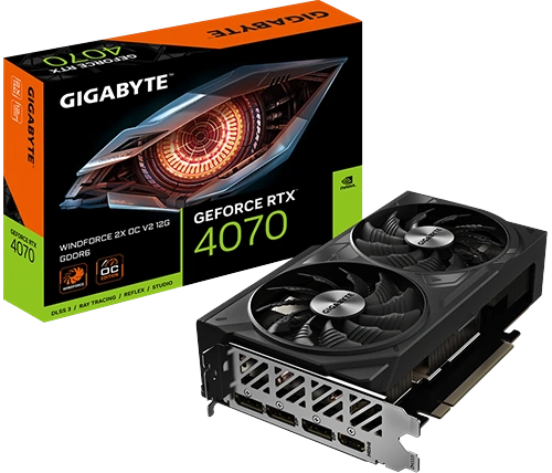 כרטיס מסך Gigabyte GeForce RTX 4070 WINDFORCE 2X OC V2 12GB GDDR6