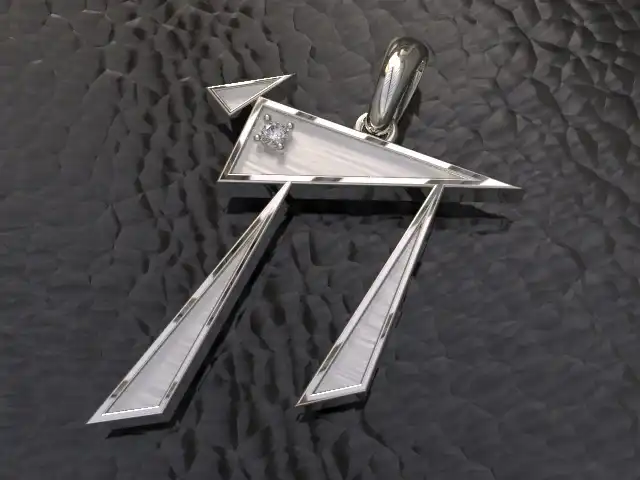 תליון חי לגבר זהב לבן 14K