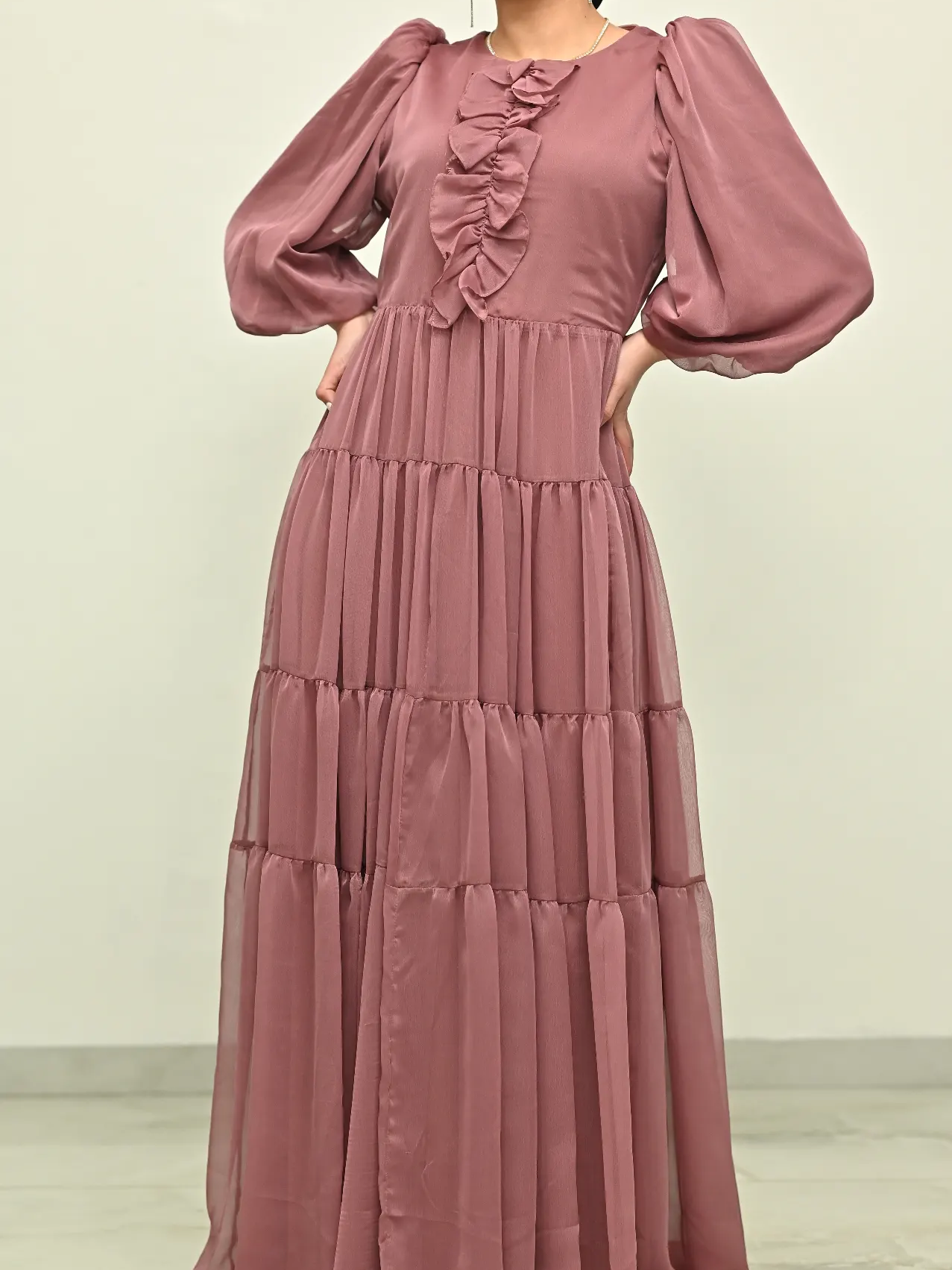 שמלת שואו - ורוד צנועה