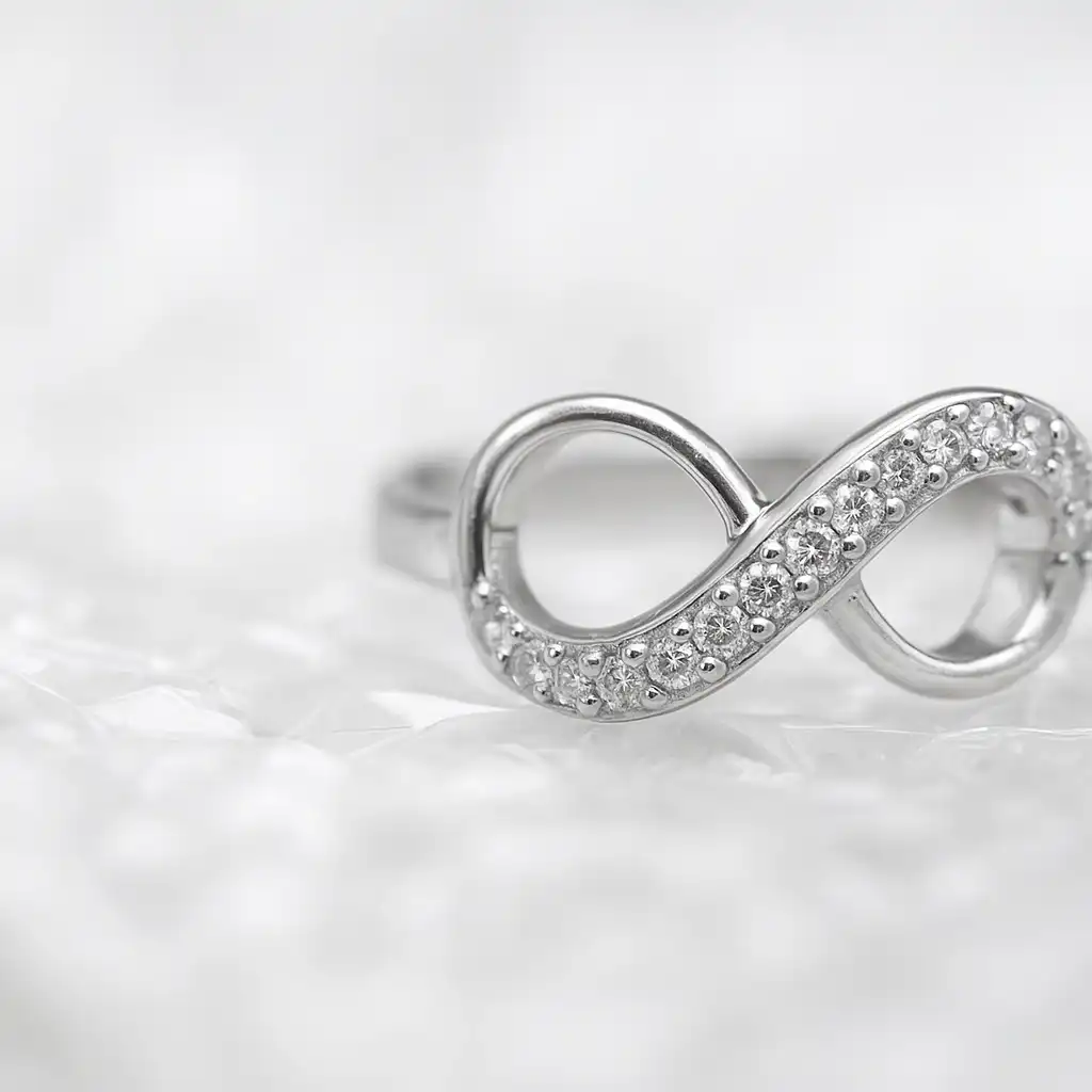 טבעת אינפיניטי זירקונים כסף